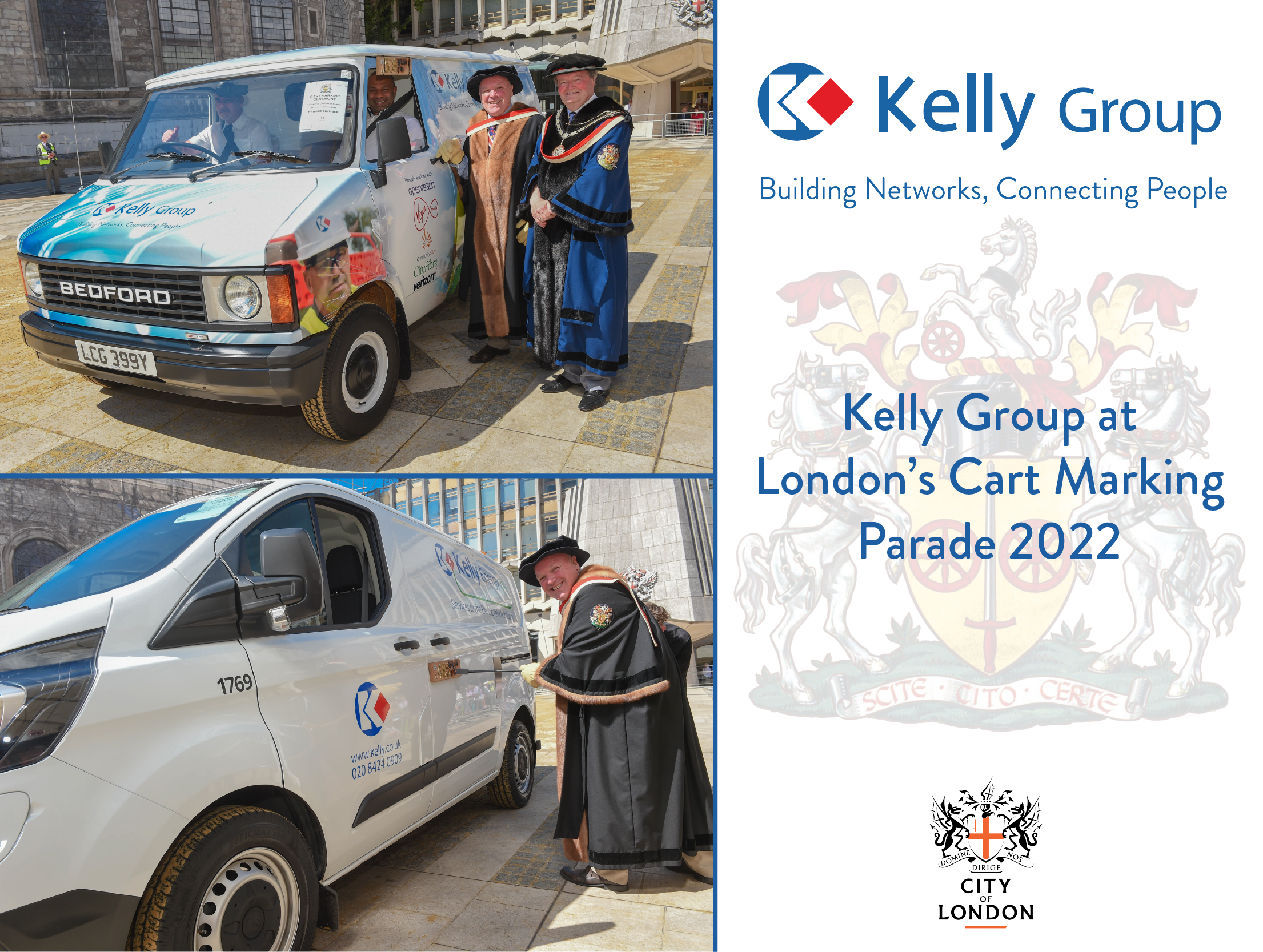 Kelly Group’s 1983 CF250 Bedford Van and Hybrid Ford Transit Custom Van Showcased at                                                                            London’s Cart Marking Parade 2022